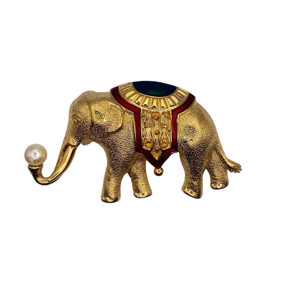 Vintage Monet Lucky Elephant Brooch